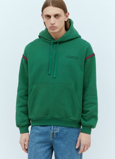 Gucci Logo Embroidery Hooded Sweatshirt Green guc0155046