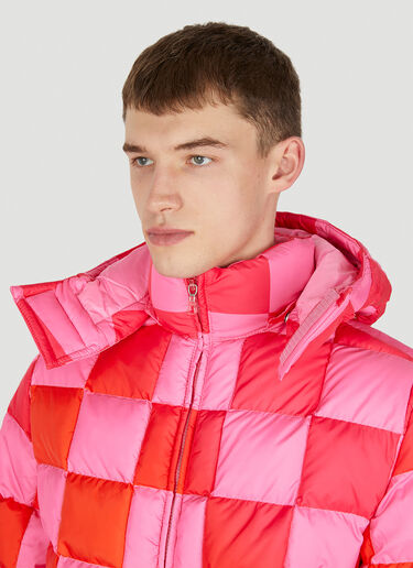 ERL Gradient Damier Puffer Jacket Pink erl0150002