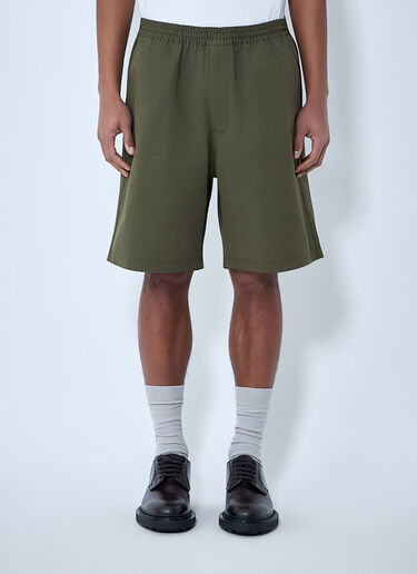 Prada Elastic Waist Cotton Shorts Green pra0163007