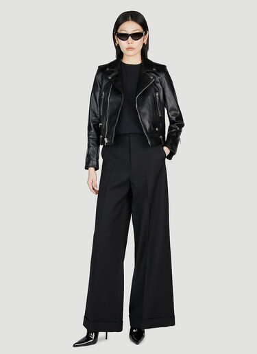 Saint Laurent Motorcycle Leather Jacket Black sla0253045