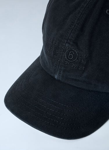 MM6 Maison Margiela Logo Motif Baseball Cap Black mmm0163021