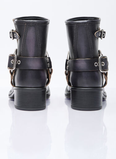 Miu Miu Vintage-look Leather Boots Black miu0256049