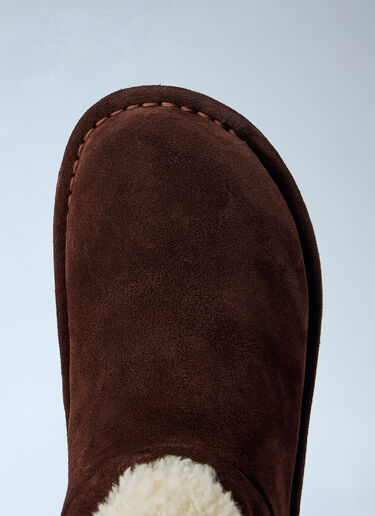 LN-CC® - Miu Miu: Shearling-Lined Suede Ankle Boots - Brown Miu Miu Shearling-Lined Suede Ankle Boots Brown miu0266052
