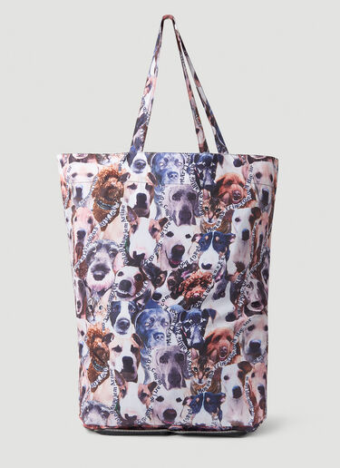 Martine Rose Foldable Dog Print Tote Bag White mtr0152018