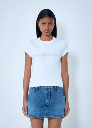 Alexander Wang Logo Motif Cotton Jersey T-Shirt White awg0263015