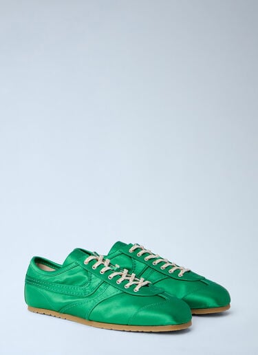 Dries Van Noten Satin Low-Top Sneakers Green dvn0263032