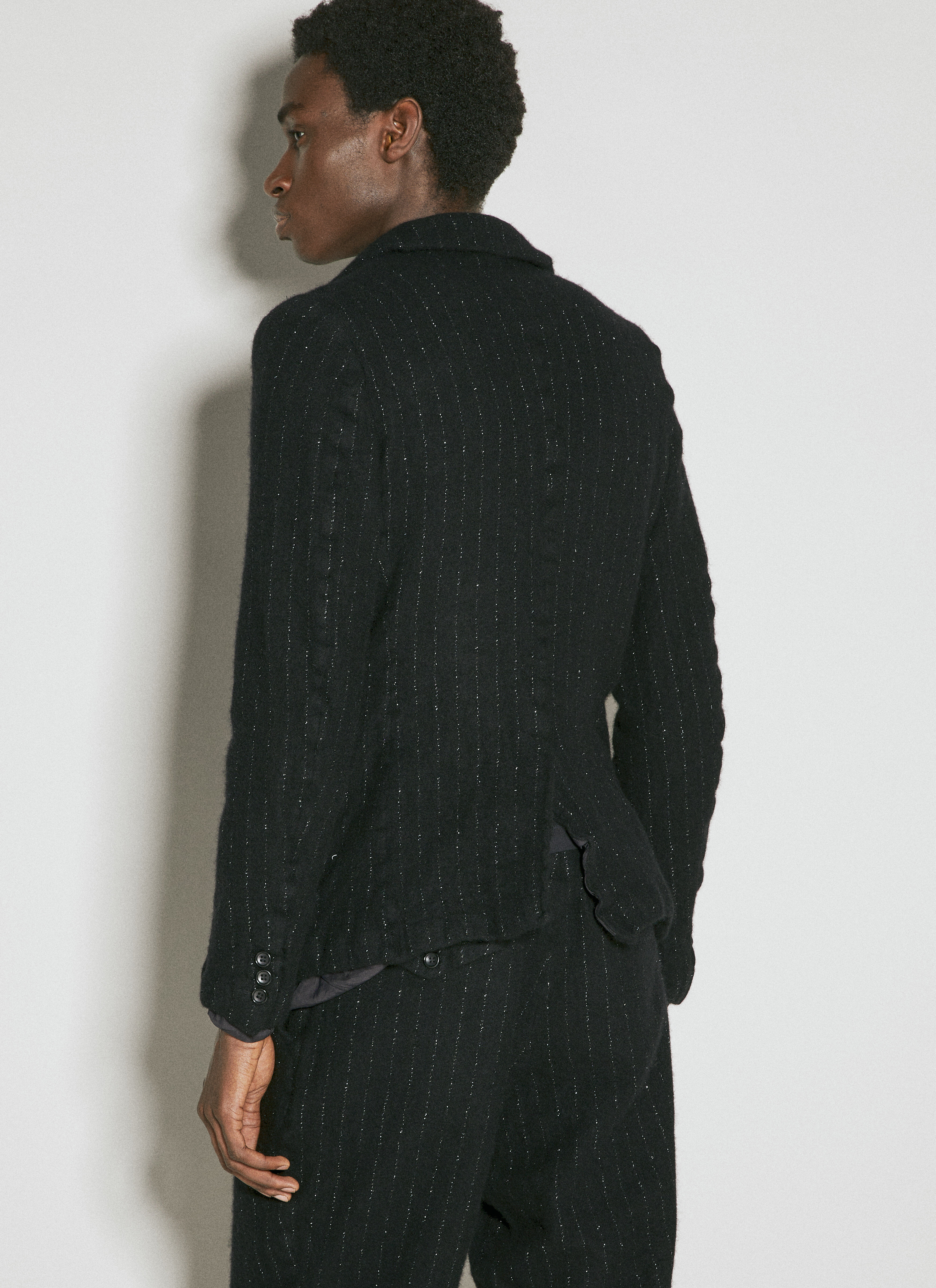 Comme des Garcons Homme Plus Men s Lame Pinstripe Blazer in Black LN CC