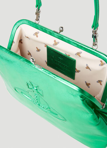 Vivienne Westwood Injected Orb Clutch Bag Green vvw0251065
