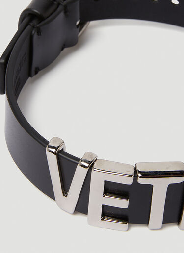 VETEMENTS Logo Plaque Choker Necklace Black vet0250021