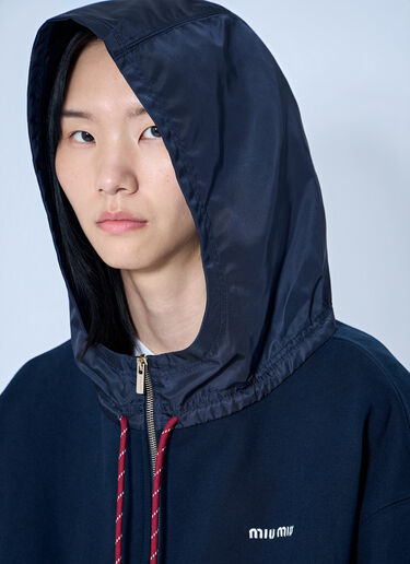 Miu Miu Zip Up Hoodie Blue miu0264220