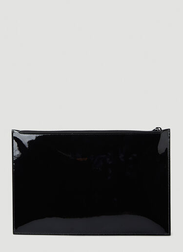 Alexander McQueen Wave Flat Zip Pouch Black amq0147046