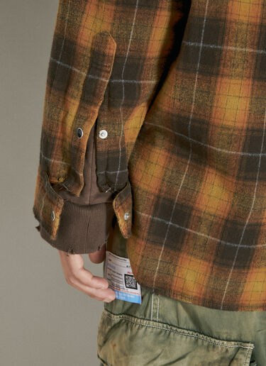 Maison Mihara Yasuhiro フード付きレイヤードシャツ	 イエロー mmy0154007