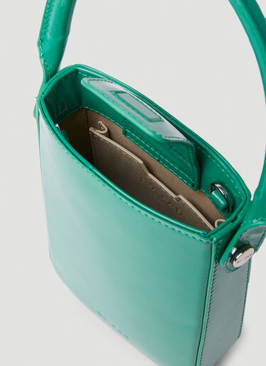 BY FAR Note Patent Handbag Green byf0252017