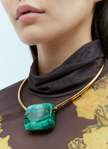 Dries Van Noten Precious Stone Chocker Necklace Green dvn0254044