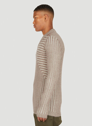 Rick Owens Ribbed V-Neck Sweater Brown ric0149024