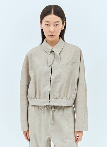 정장 크롭 재킷  GANNI 정장 크롭 재킷  베이지 gan0257001