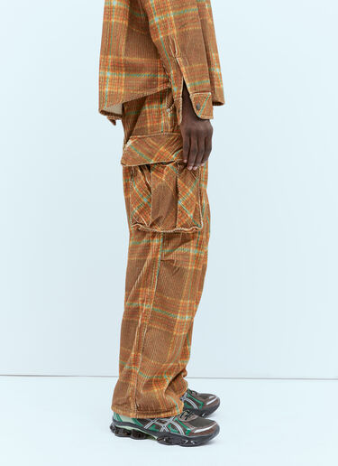 ERL Corduroy Printed Cargo Pants Brown erl0154006