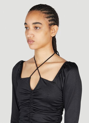GANNI Ruched Top Black gan0253082