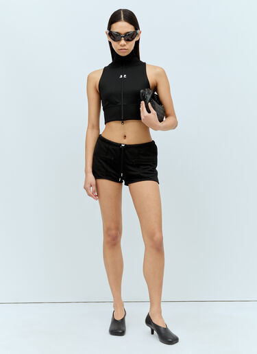 Courrèges Crop Track Vest Black cou0255018