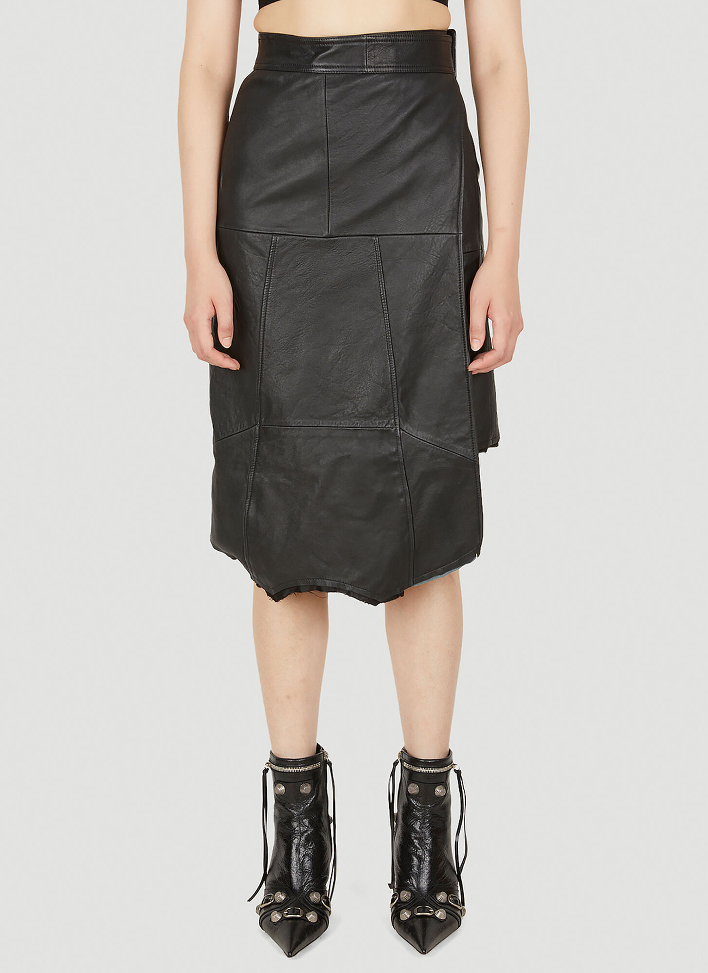 Balenciaga Upcycled Wrap Skirt In Black