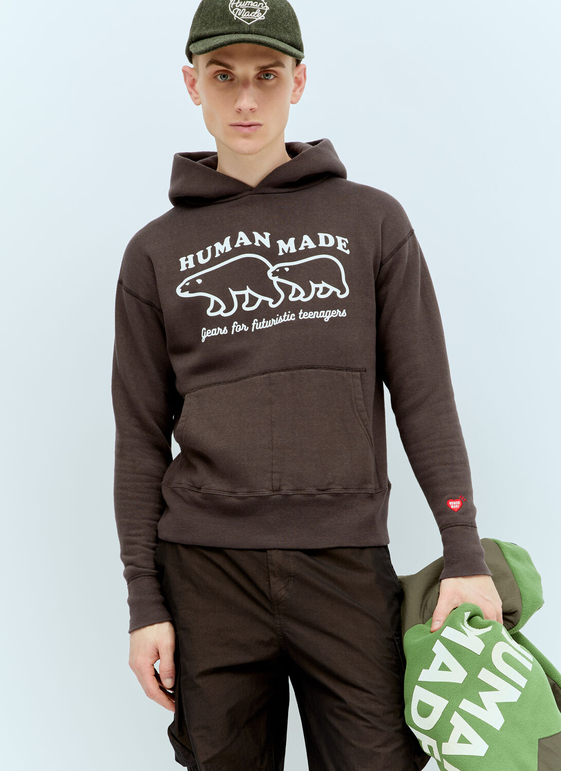 Shop Human Made Tsuriami Hooded Sweatshirt In Brown