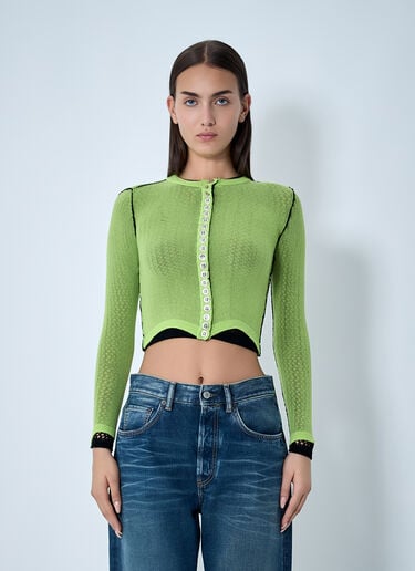Fishnet Cardigan Chopova Lowena Fishnet Cardigan Yellow cho0262007
