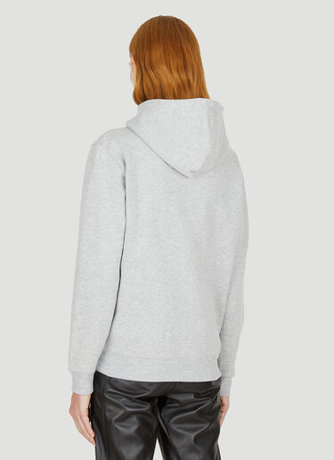 Saint Laurent Logo Embroidered Hooded Sweatshirt Grey sla0249020