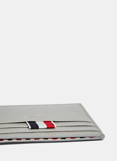 Thom Browne Pebbled Leather Card Holder Grey thb0125045
