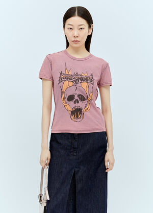 Acne Studios Graphic Print T-Shirt Pink acn0256038