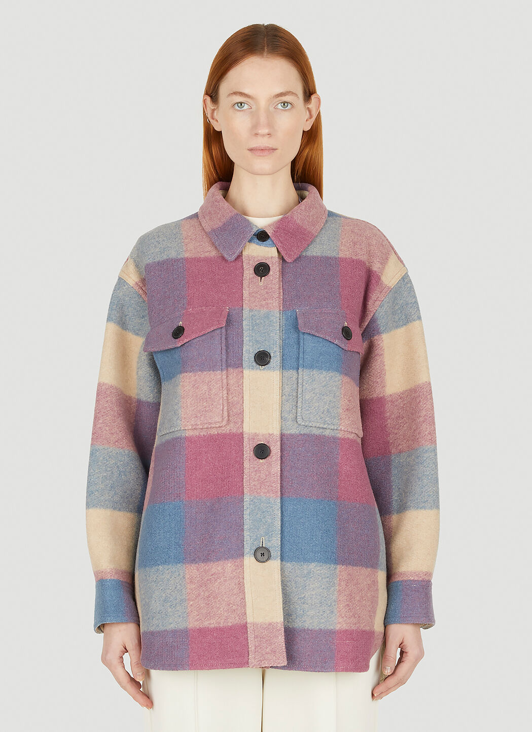 Isabel Marant Harveli Checked Jacket in Pink LN CC