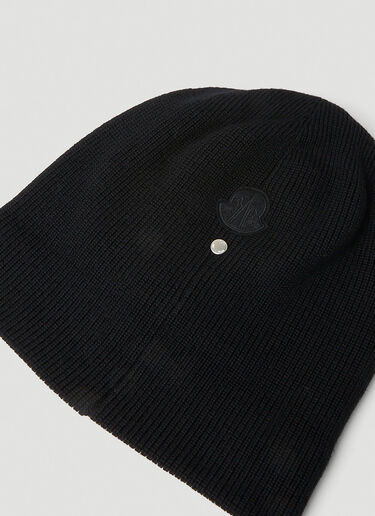 6 Moncler 1017 ALYX SM Logo Patch Beanie Hat Black mal0351006