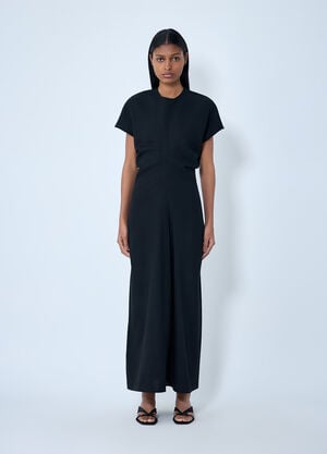 TOTEME Slouch Wool Dress Black tot0263031