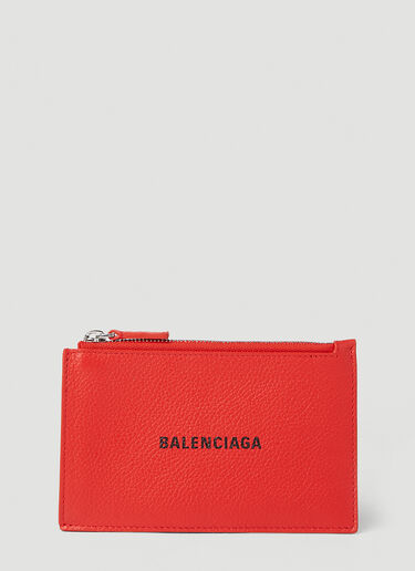 Balenciaga Logo Print Card Holder Red bal0151069