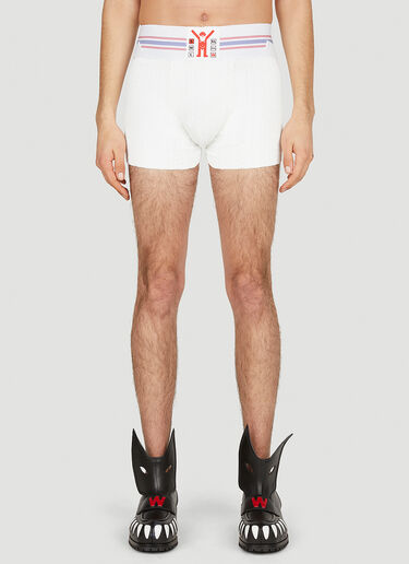Walter Van Beirendonck ロゴパッチ ジョックショーツ ホワイト wlt0152007