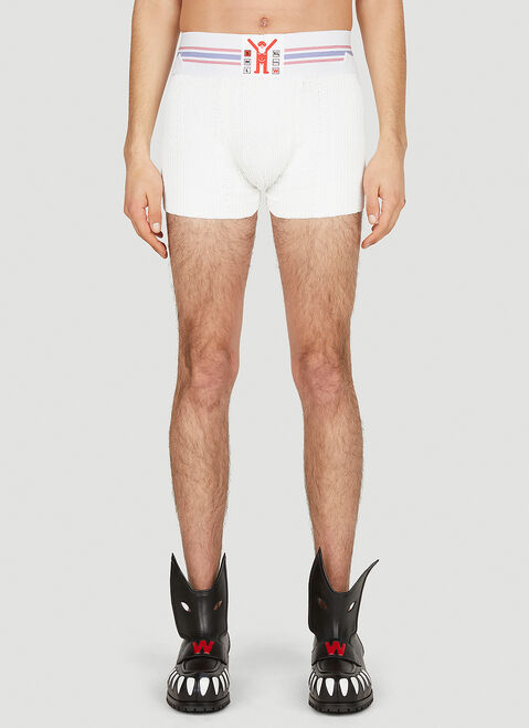 Walter Van Beirendonck 로고 패치 쟉 쇼츠 실버 wlt0152036
