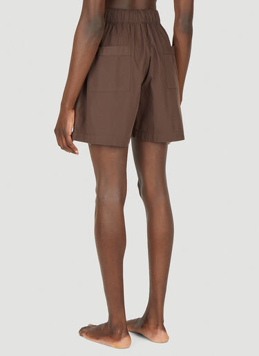 Tekla Drawstring Sleep Shorts Brown tek0349032