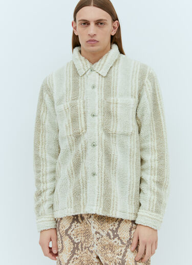 Stüssy Stripe Sherpa Teddy Shirt White sts0153007