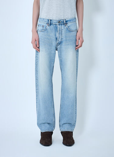 Saint Laurent Loose Straight Mid-Rise Jeans Blue sla0164008
