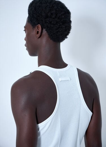 Jean Paul Gaultier Ribbed Tank Top with Metallic Hardware White jpg0364003