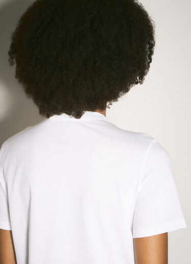 Prada Embroidered Triangle T-Shirt White pra0259018