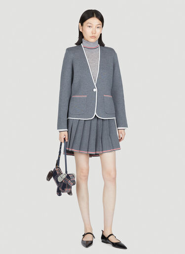 Thom Browne シングルブレストニットジャケット グレー thb0253018