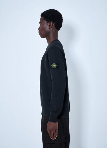LN-CC® - Stone Island: Crewneck Sweatshirt with Logo Patch - Black Stone Island Crewneck Sweatshirt with Logo Patch Black sto0165016