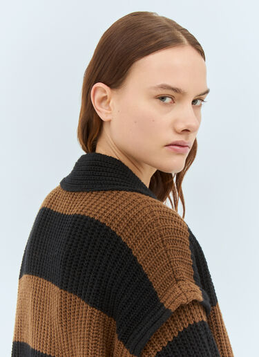 Max Mara Wool And Cashmere Oversized Cardigan Brown max0258038