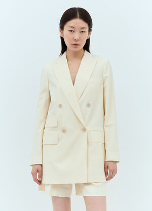 Max Mara Wool Double-Breasted Blazer Beige max0257004