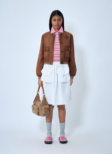 Suede Bomber Jacket Miu Miu Suede Bomber Jacket Brown miu0263004