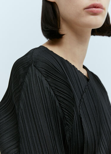 Pleats Please Issey Miyake Pleated Cardigan Black plp0254010