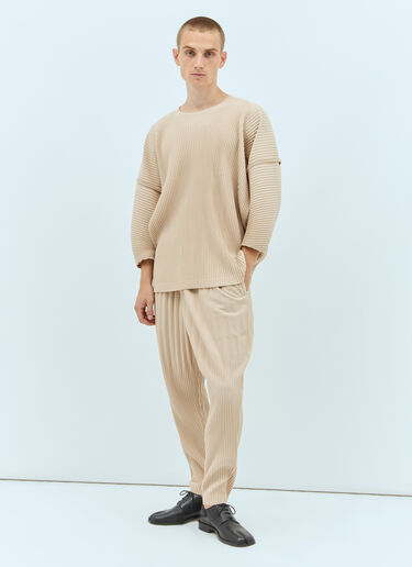 Homme Plissé Issey Miyake エイプリルプリーツパンツ  ベージュ hmp0157003