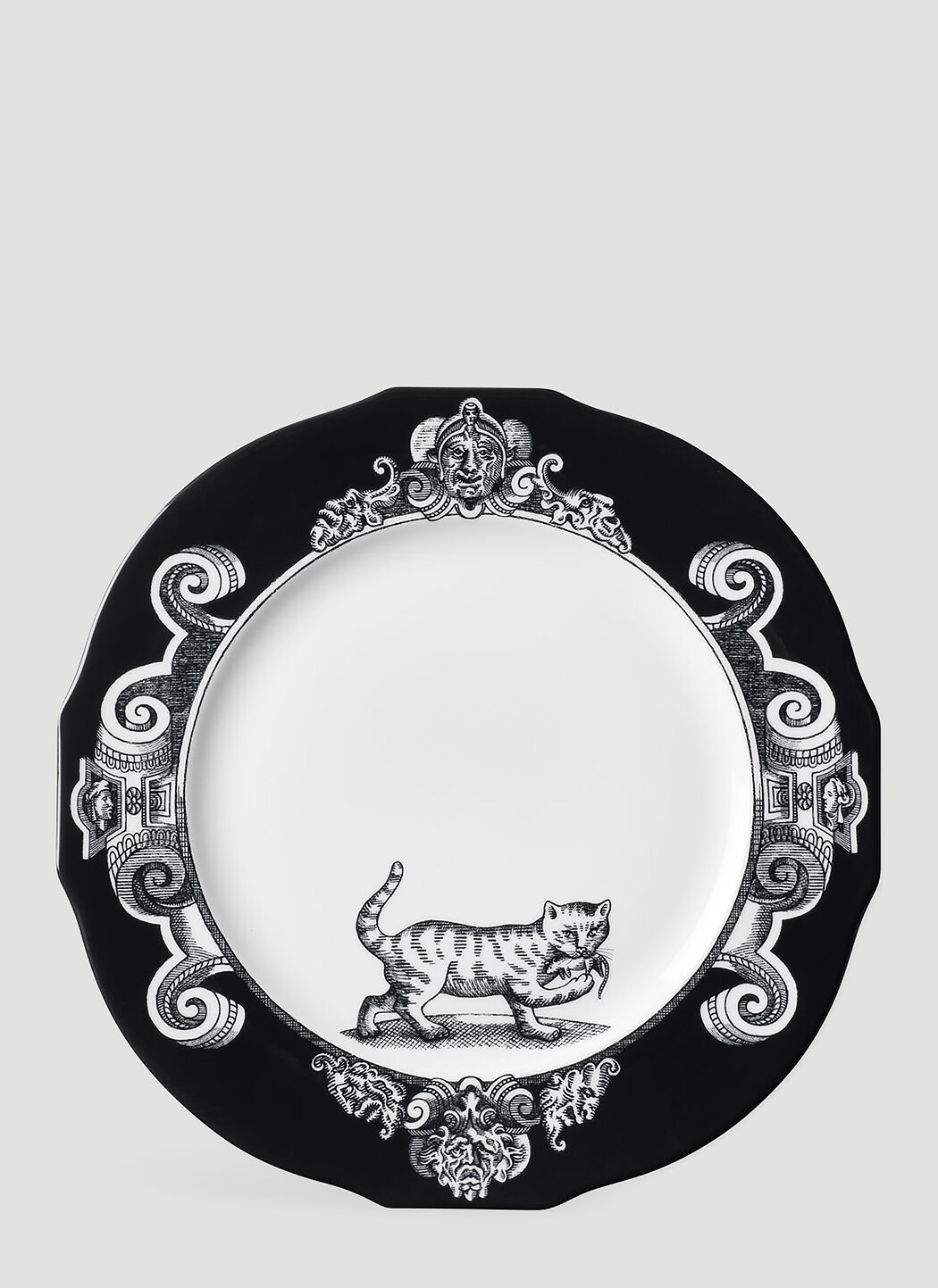 Saint Laurent Set Of Two Cat Presentation Plate Black sla0238013