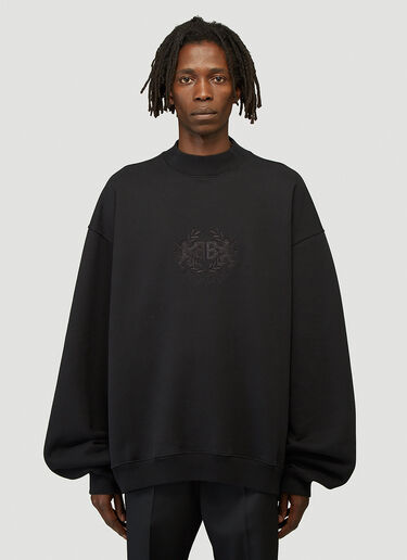 Balenciaga Lion’s Laurel Crewneck Sweater Black bal0344011