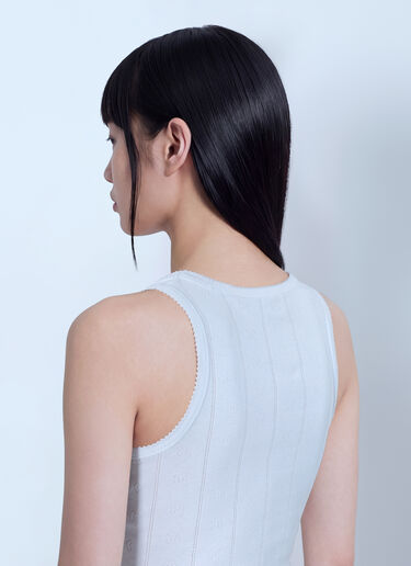 LN-CC® - GANNI: Compact Pointelle Rib Jersey Tank Top - White GANNI Compact Pointelle Rib Jersey Tank Top White gan0265007